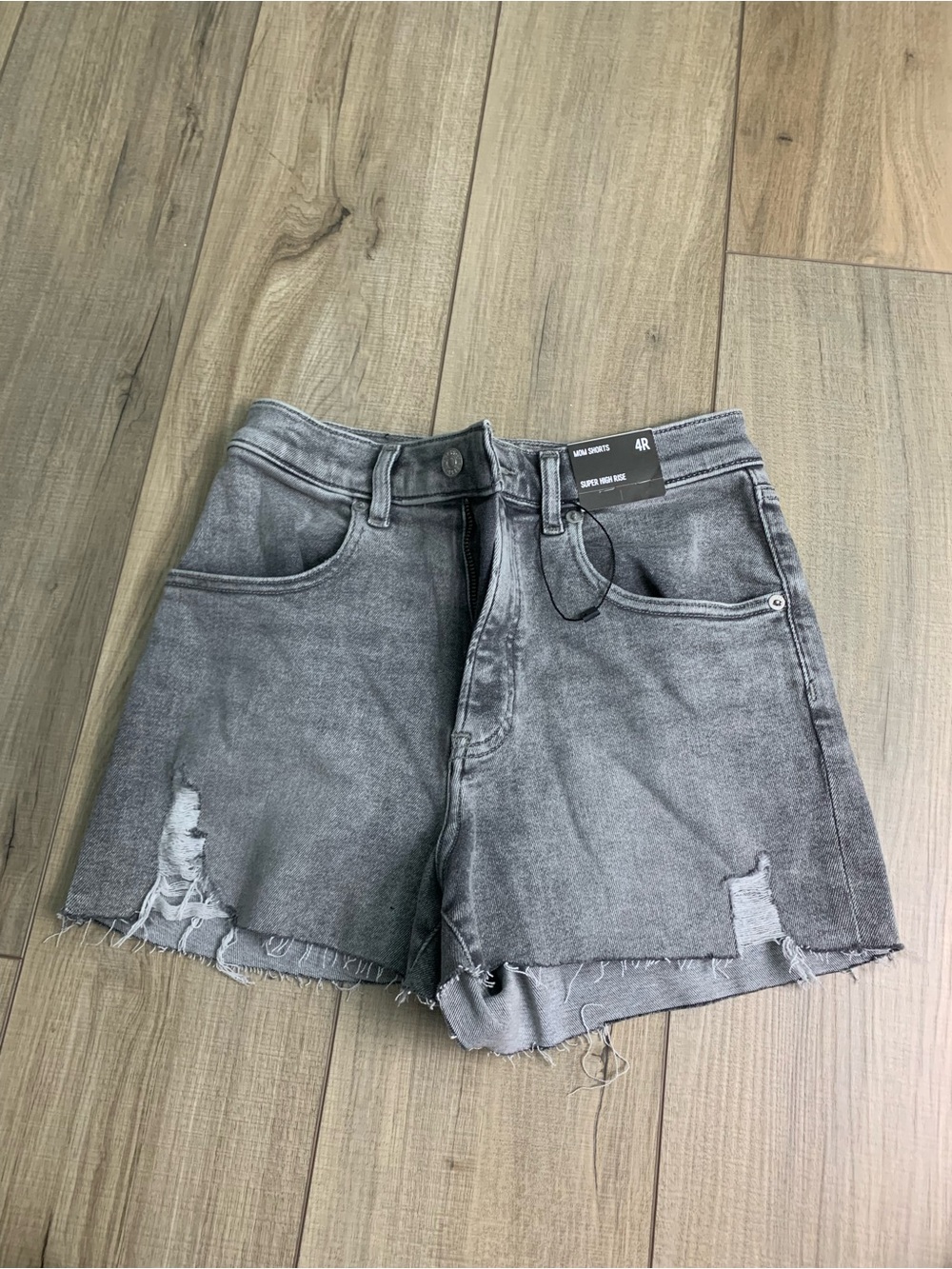 Express Gray High-Rise Jean Shorts